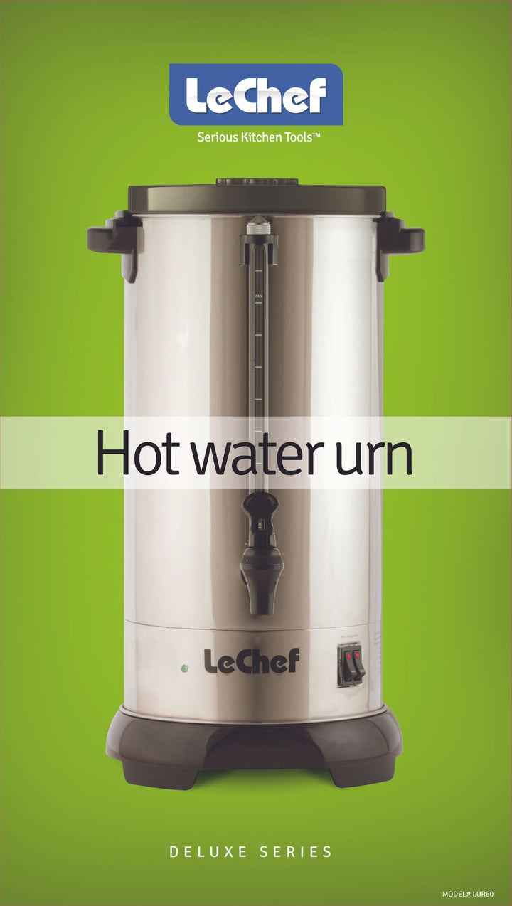 LE'CHEF ELECTRIC HOT WATER URN 60 CUP MODEL# LUR60