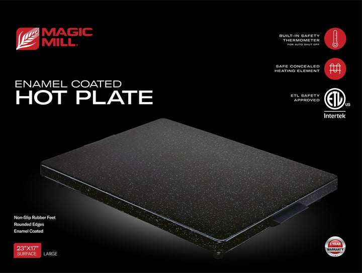 MAGIC MILL SHABBAT ENAMEL HOT PLATE WITH BUILT IN SAFETY THERMOSTAT MODEL# MHPE703 (LARGE)