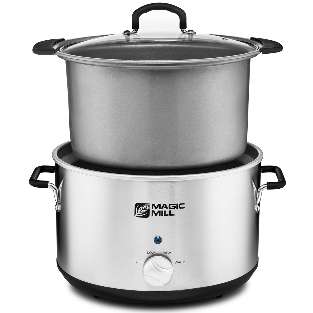 MAGIC MILL 10 QUART OVAL CROCK POT WITH COOL TOUCH HANDLES AND ALUMINUM POT WITH HEAVY DUTY NON-STICK COATING MODEL# MSC1030