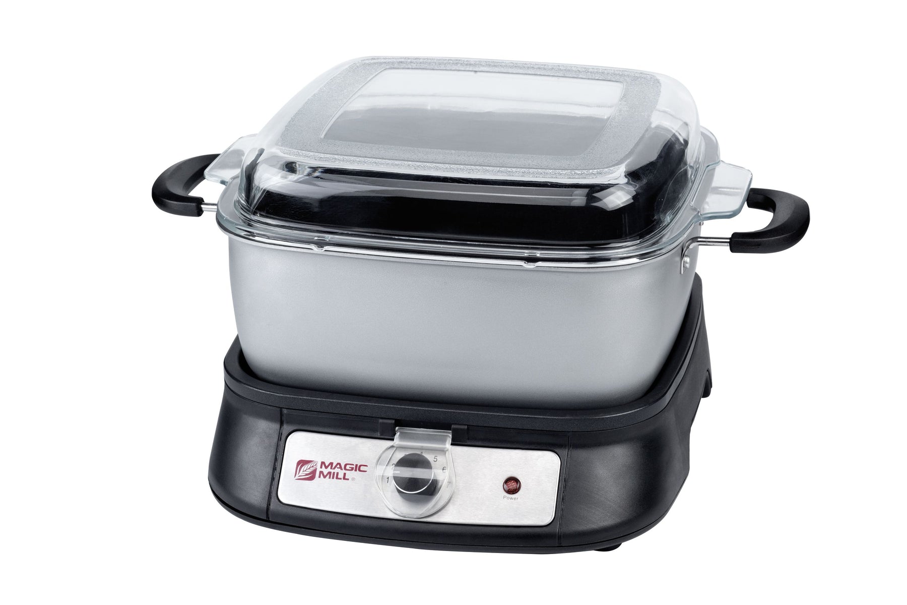 MAGIC MILL 6 QT 220V GRAY SLOW COOKER WITH FLAT GLASS COVER AND