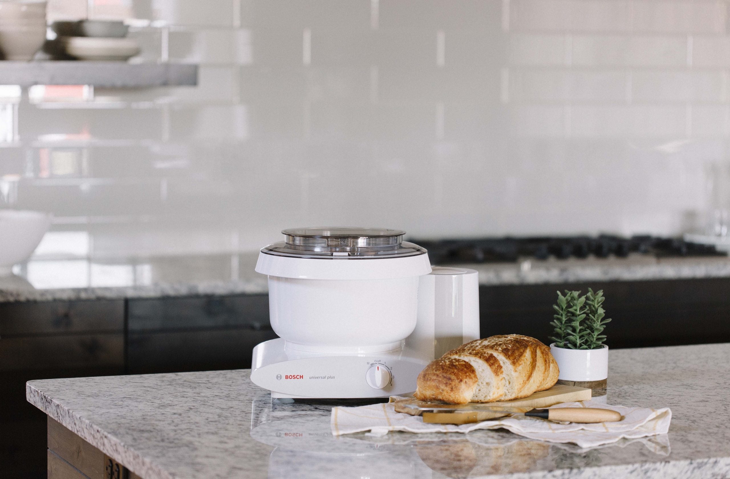 Bosch Universal Plus Mixer with stainless steel bowl for challah