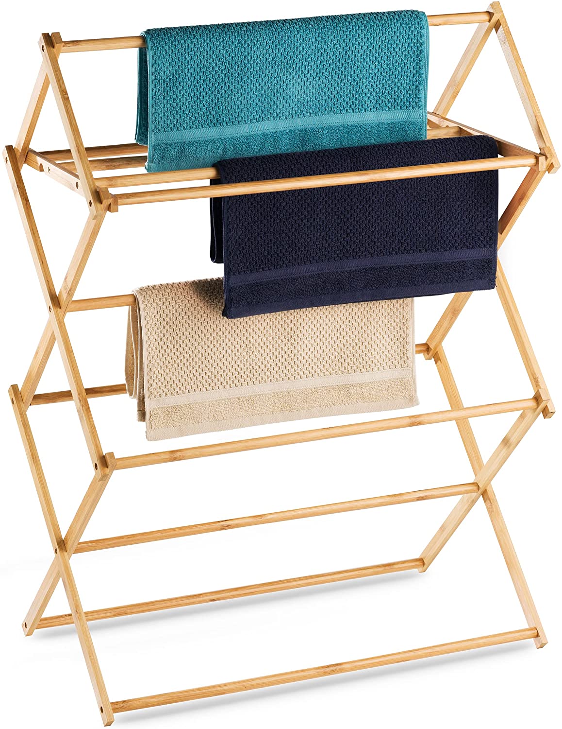 Bamboo clothes drying online rack