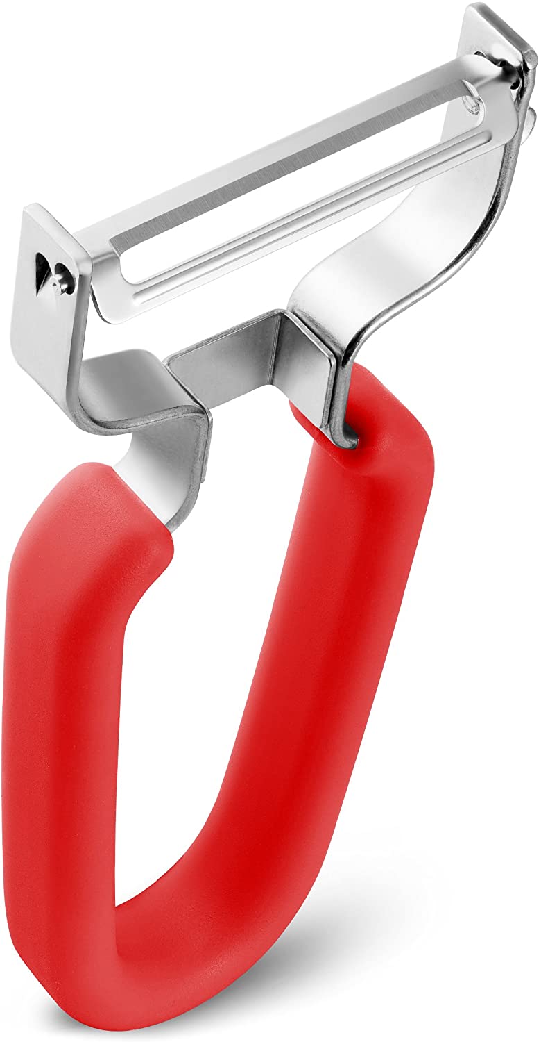 Swissler Silicone Soft Grip Ultra Sharp Stainless Steel Peeler (Red)